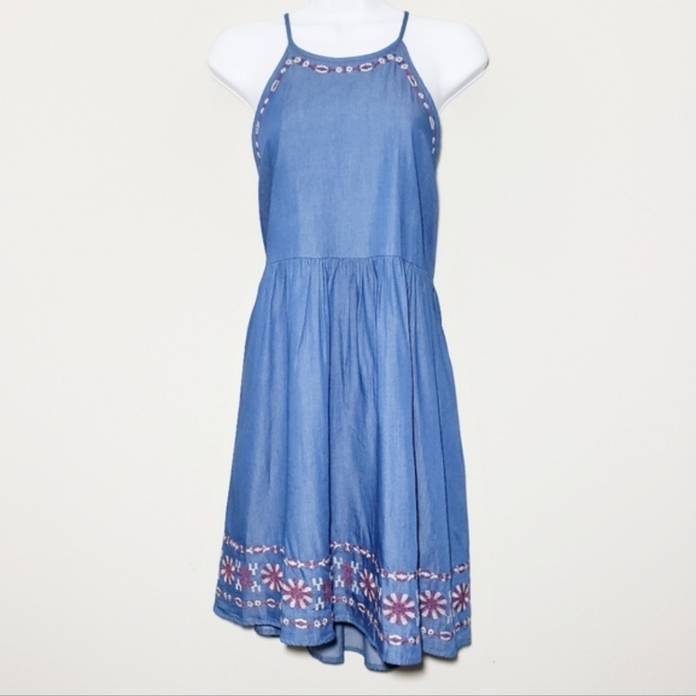 Altar'd State Chambray Embroidered Sun Dress